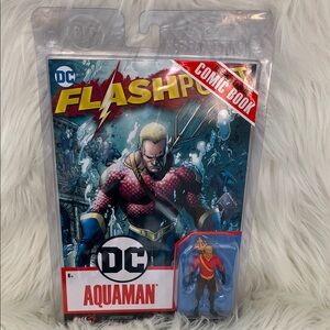 NWT DC Flashpoint Aquaman Comic with Figure - Red and Blue